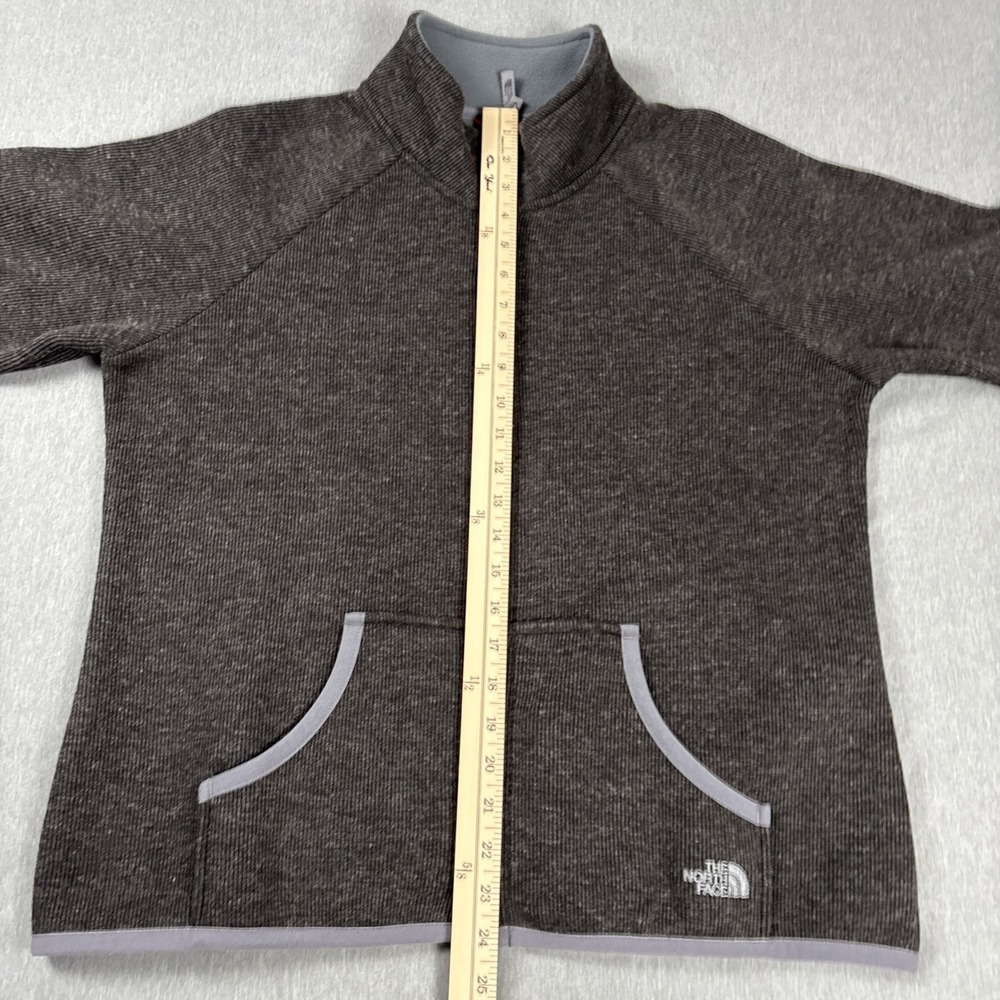 The North Face Ribbed Fleece Full Zip Up Jacket Women's - Size XL - Dark Gray - Picture 11 of 16